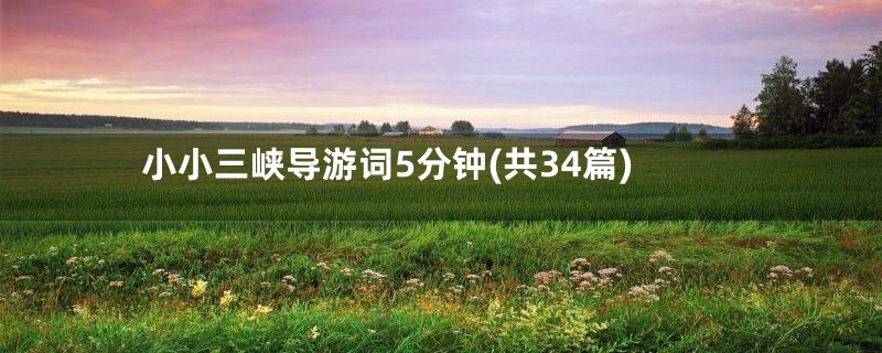 小小三峡导游词5分钟(共34篇)