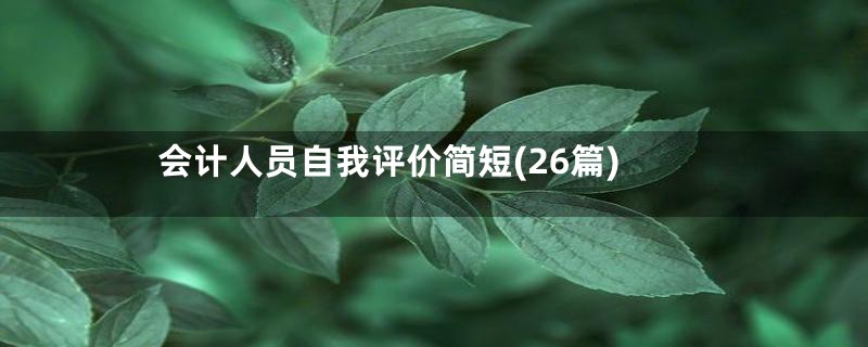 会计人员自我评价简短(26篇)