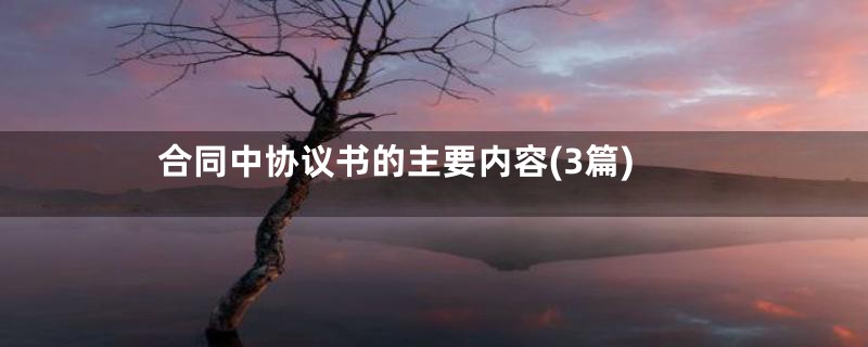 合同中协议书的主要内容(3篇)