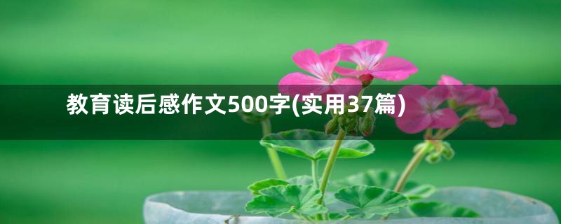 教育读后感作文500字(实用37篇)