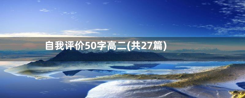 自我评价50字高二(共27篇)