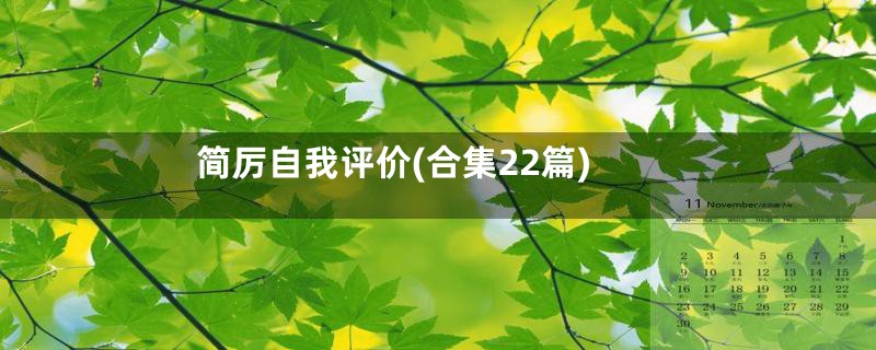 简厉自我评价(合集22篇)