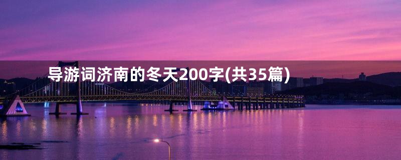 导游词济南的冬天200字(共35篇)