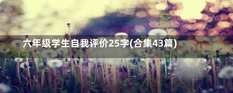 六年级学生自我评价25字(合集43篇)