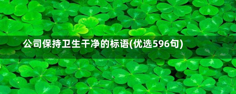 公司保持卫生干净的标语(优选596句)