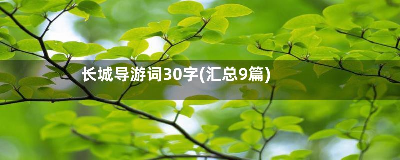 长城导游词30字(汇总9篇)