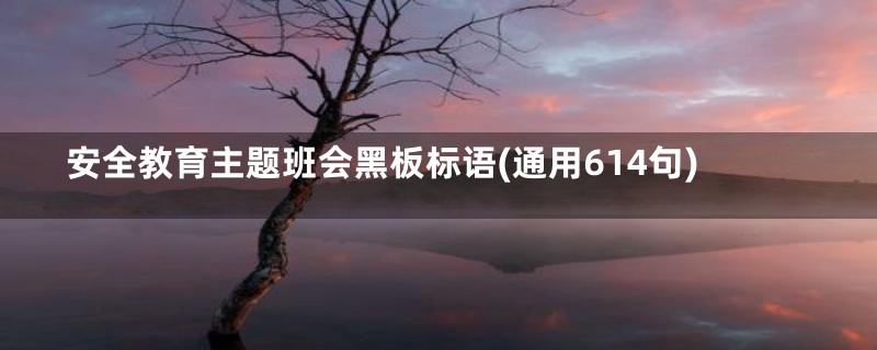 安全教育主题班会黑板标语(通用614句)