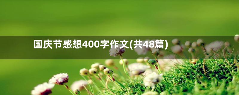 国庆节感想400字作文(共48篇)