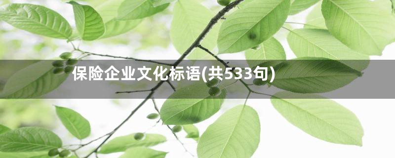 保险企业文化标语(共533句)