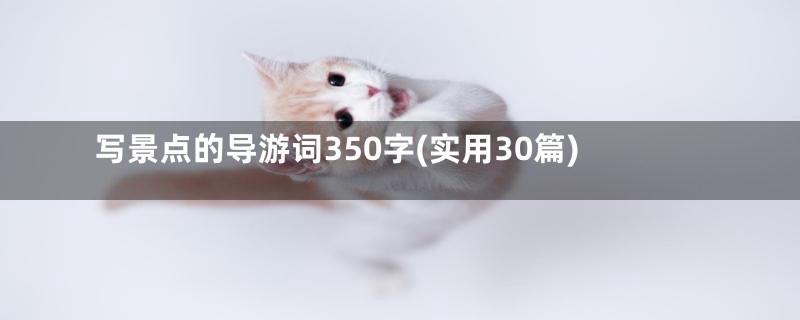 写景点的导游词350字(实用30篇)