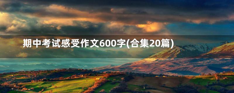 期中考试感受作文600字(合集20篇)