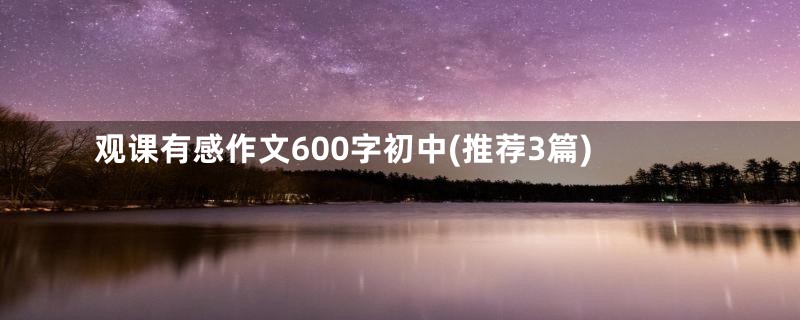 观课有感作文600字初中(推荐3篇)