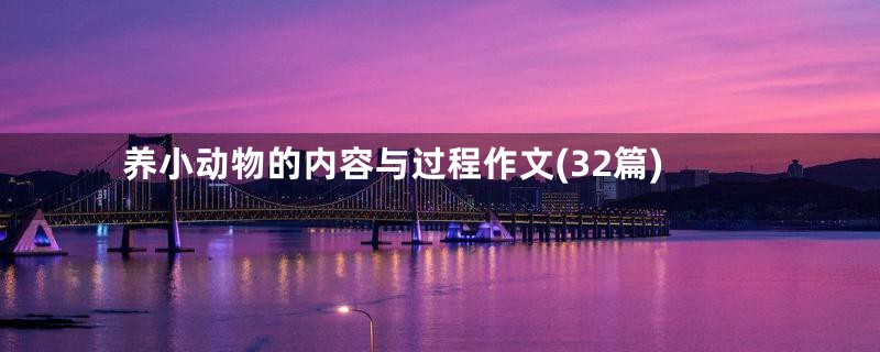 养小动物的内容与过程作文(32篇)