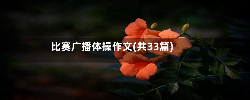 比赛广播体操作文(共33篇)