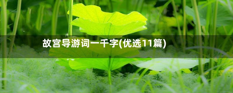 故宫导游词一千字(优选11篇)