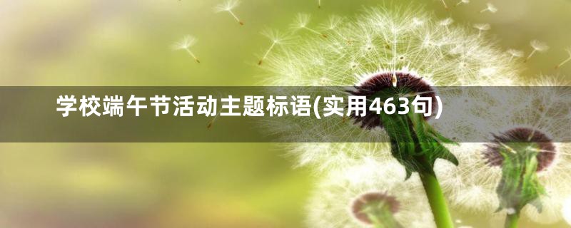 学校端午节活动主题标语(实用463句)