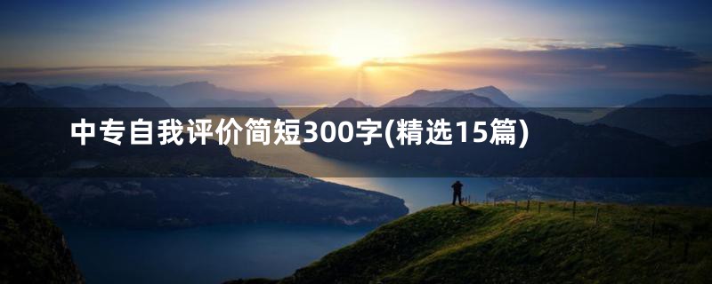 中专自我评价简短300字(精选15篇)