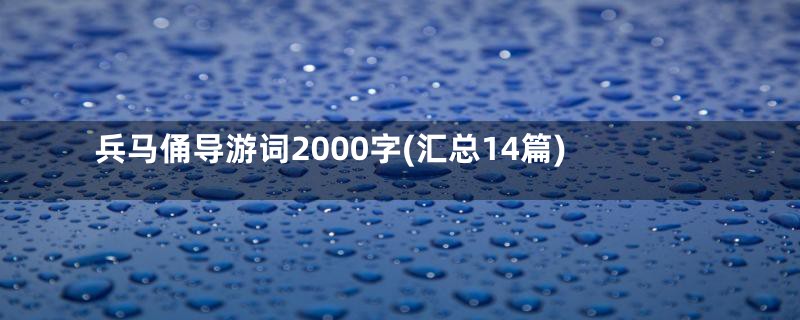 兵马俑导游词2000字(汇总14篇)