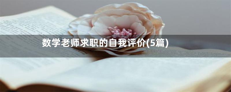 数学老师求职的自我评价(5篇)