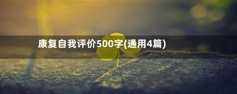 康复自我评价500字(通用4篇)