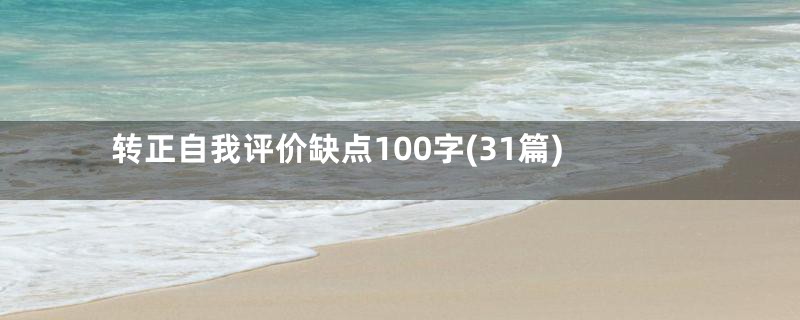 转正自我评价缺点100字(31篇)