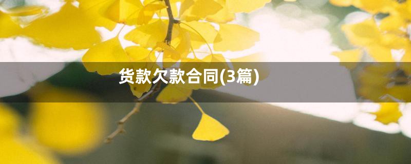 货款欠款合同(3篇)