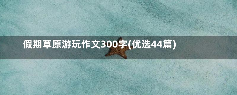 假期草原游玩作文300字(优选44篇)