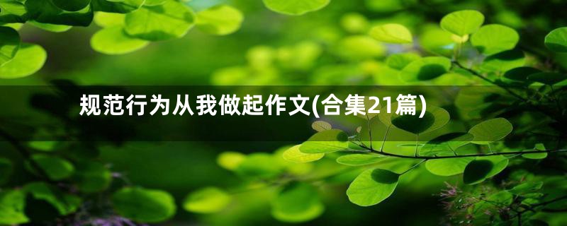 规范行为从我做起作文(合集21篇)