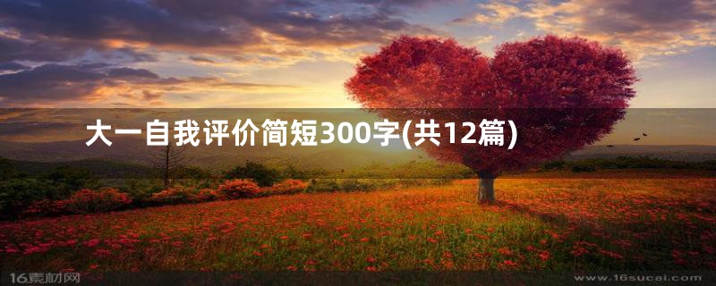 大一自我评价简短300字(共12篇)