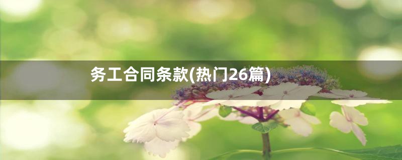 务工合同条款(热门26篇)