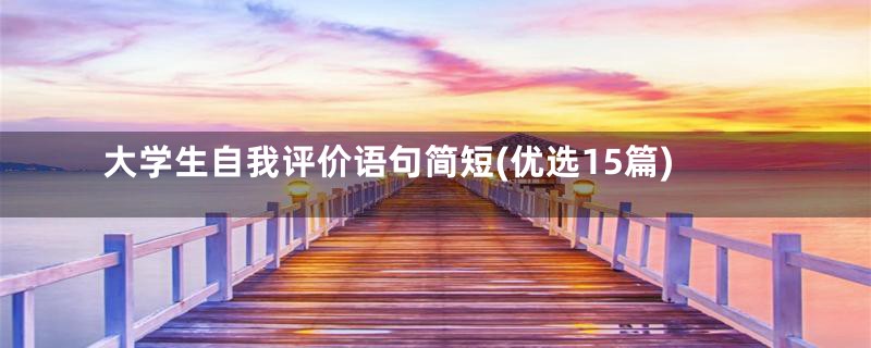 大学生自我评价语句简短(优选15篇)