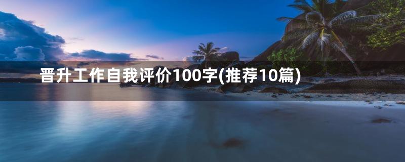 晋升工作自我评价100字(推荐10篇)