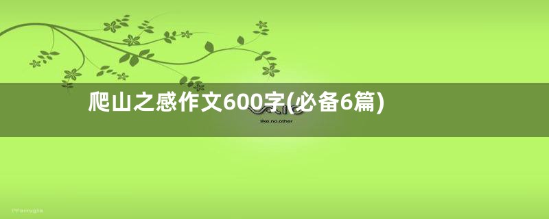 爬山之感作文600字(必备6篇)